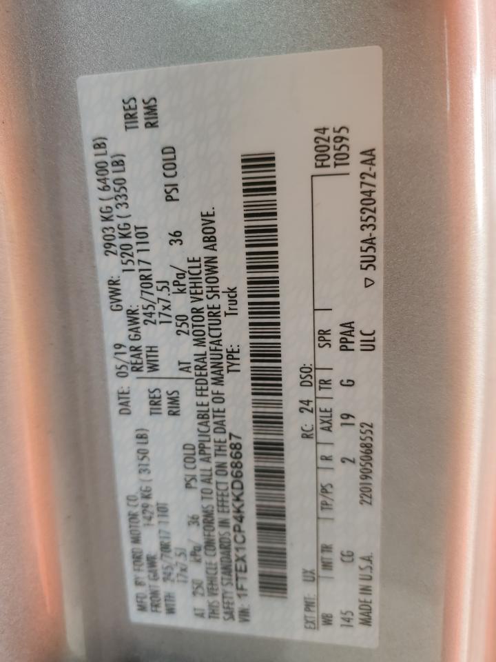 1FTEX1CP4KKD68687 2019 FORD F-150 - Image 13