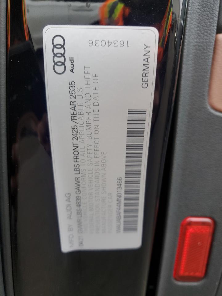 2021 Audi A4 Premium 40 VIN: WAUABAF44MN013466 Lot: 77280054