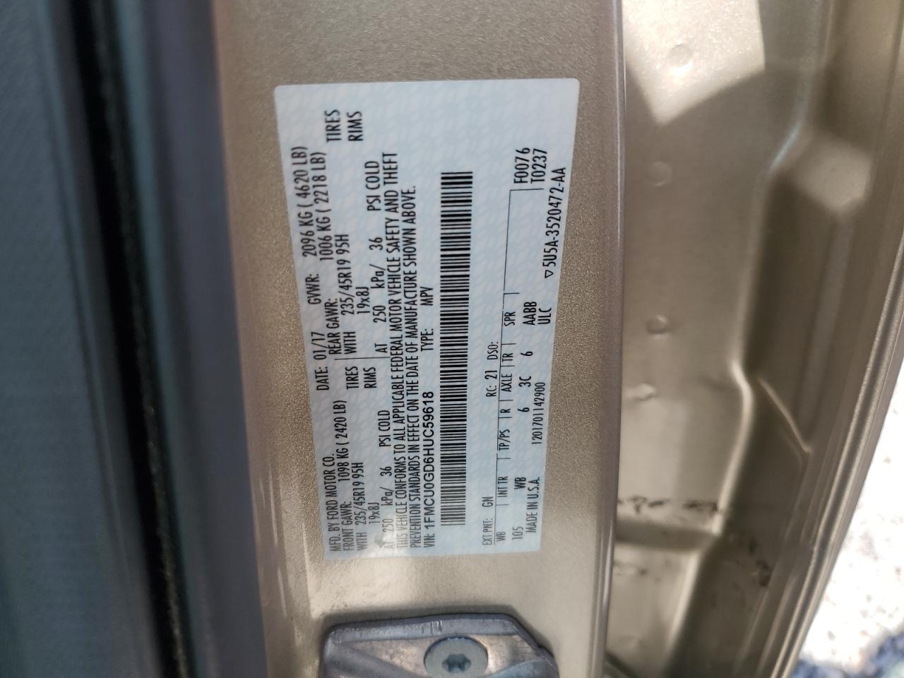 1FMCU0GD6HUC59618 2017 FORD ESCAPE - Image 14