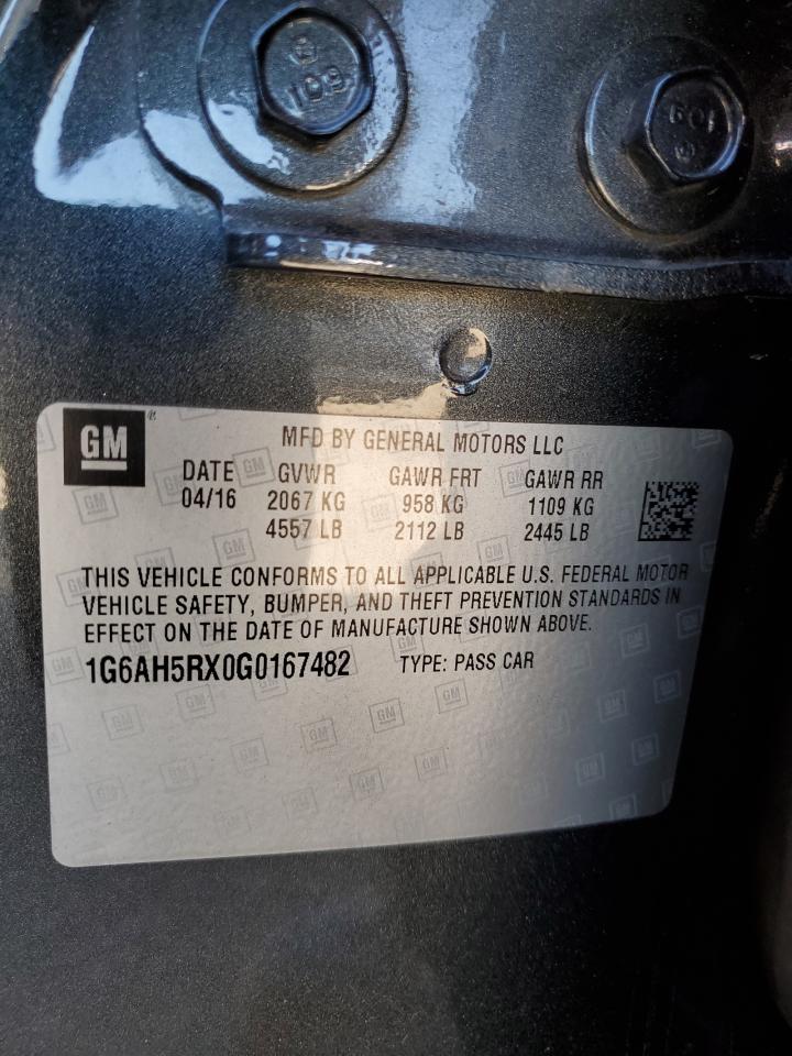 2016 Cadillac Ats Luxury VIN: 1G6AH5RX0G0167482 Lot: 74043784