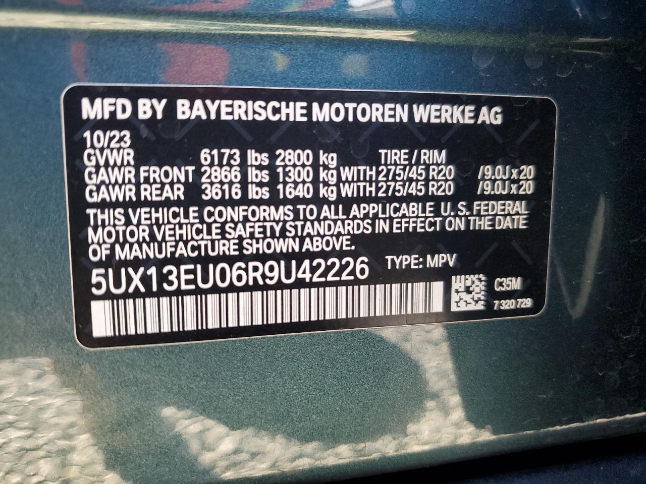 2024 BMW X5 Sdrive 40I VIN: 5UX13EU06R9U42226 Lot: 76963824