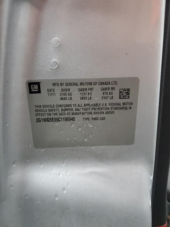 2012 Chevrolet Impala Lt VIN: 2G1WG5E35C1196945 Lot: 73873284