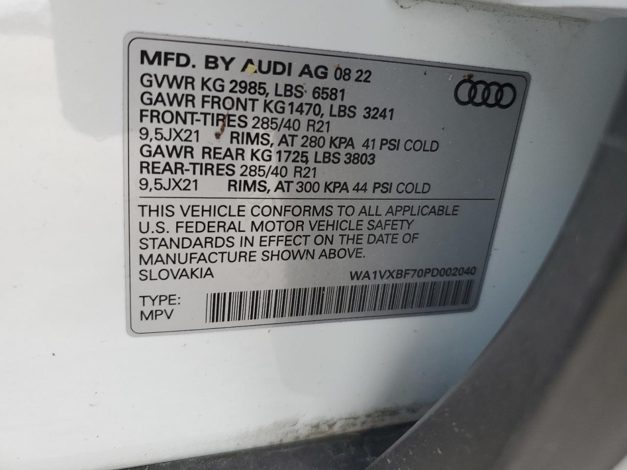 2023 Audi Q7 Prestige VIN: WA1VXBF70PD002040 Lot: 75412834