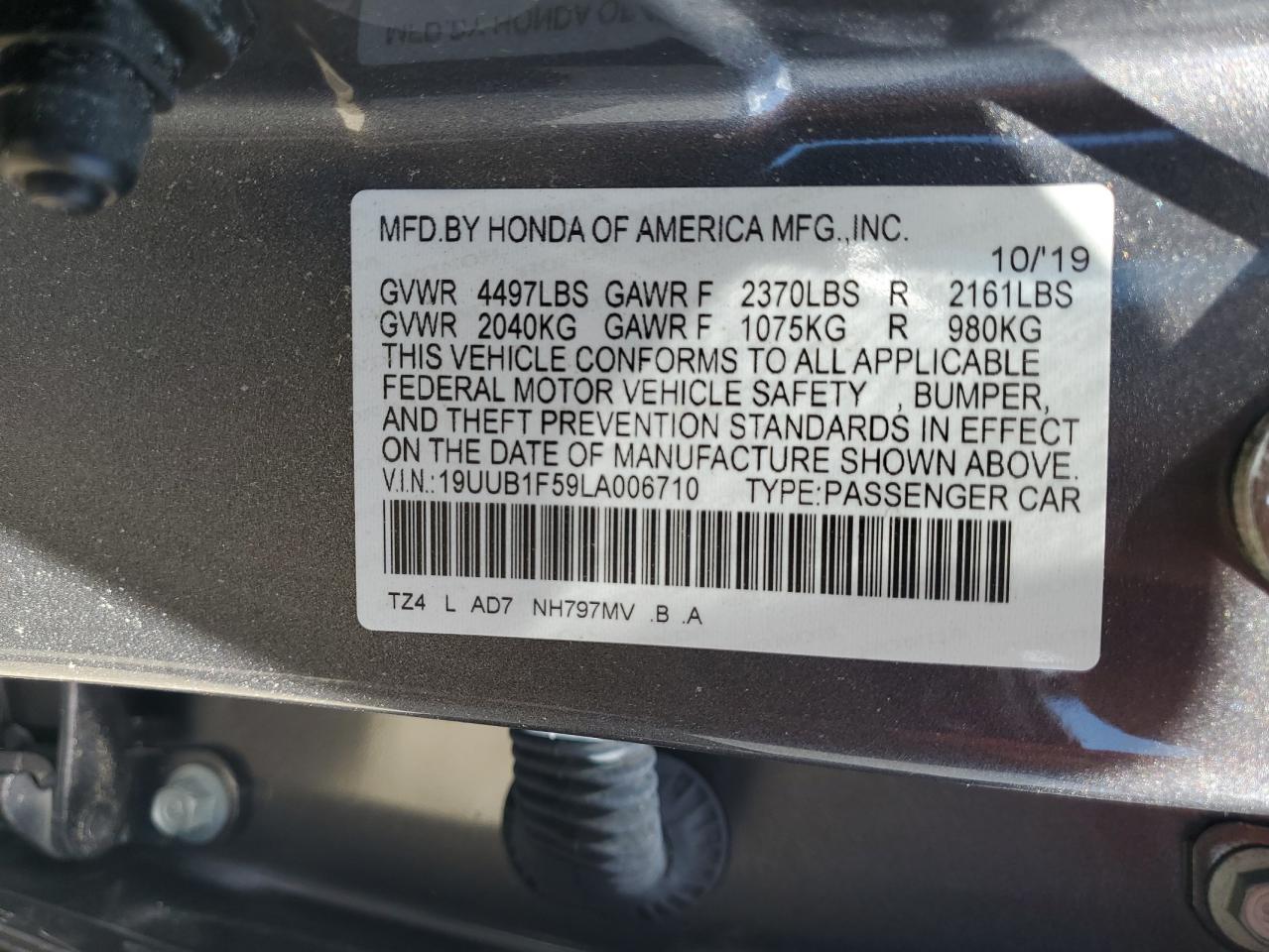 19UUB1F59LA006710 2020 Acura Tlx Technology