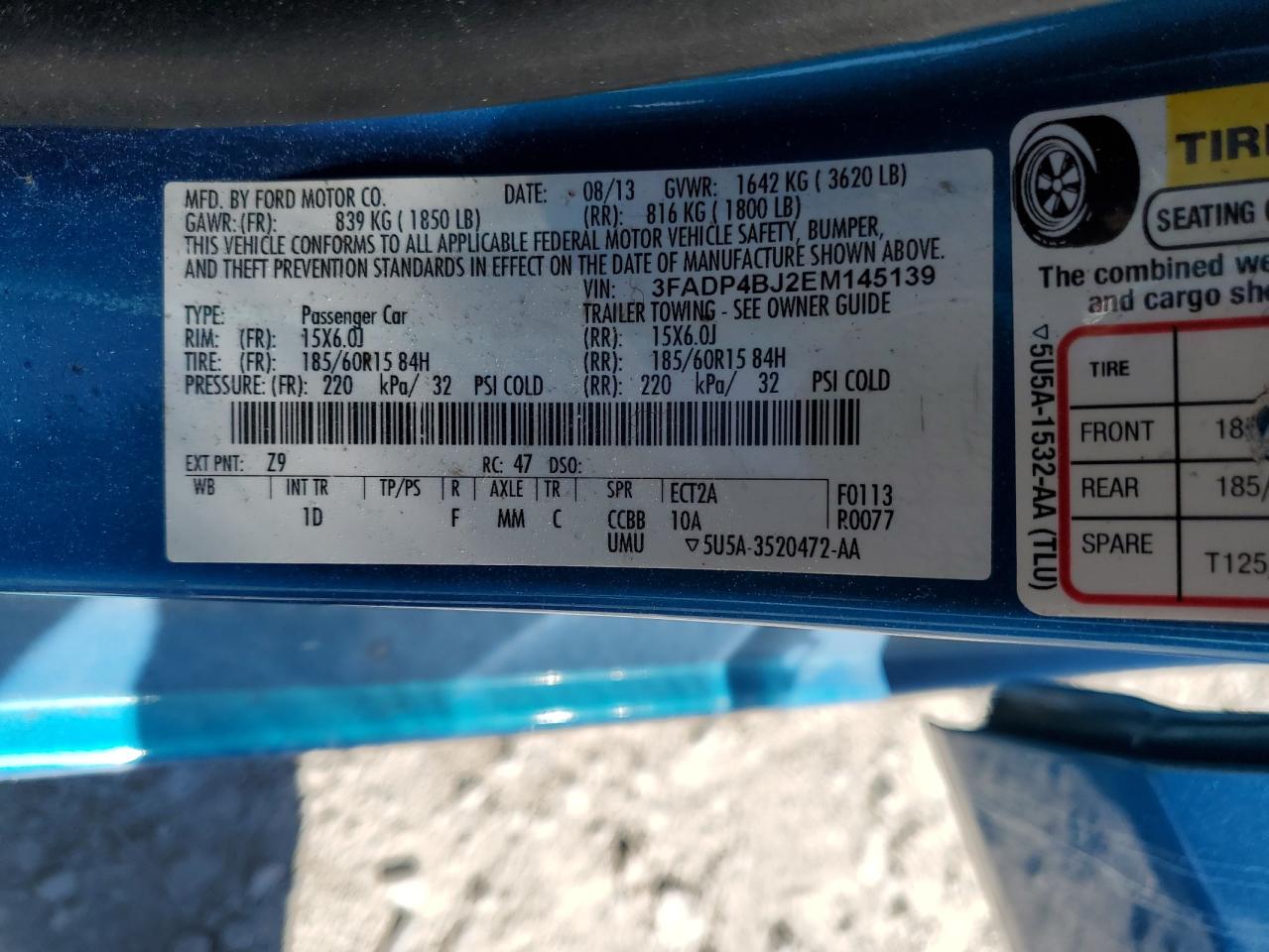 2014 Ford Fiesta Se VIN: 3FADP4BJ2EM145139 Lot: 73668504