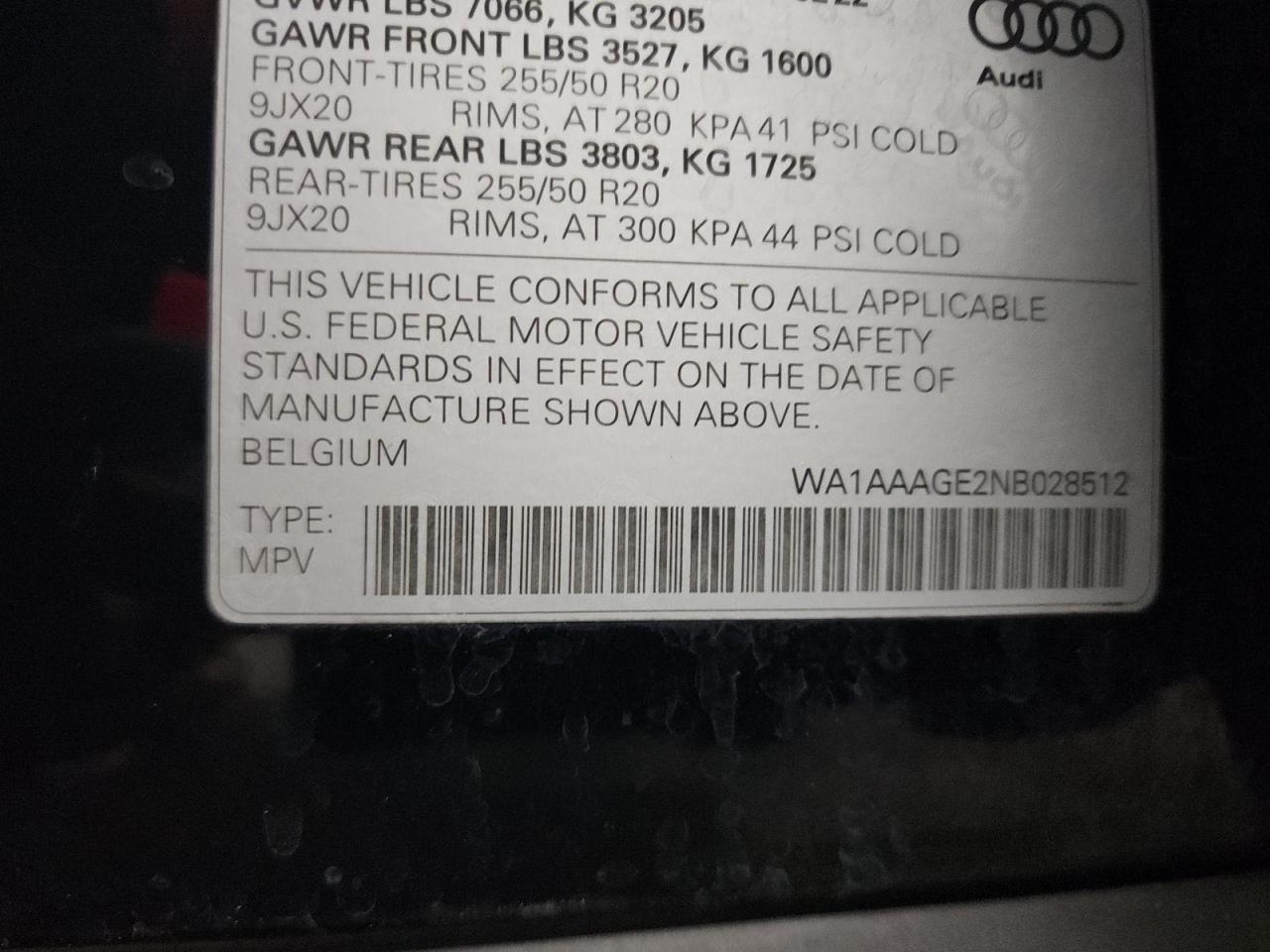 WA1AAAGE2NB028512 2022 Audi E-Tron Premium