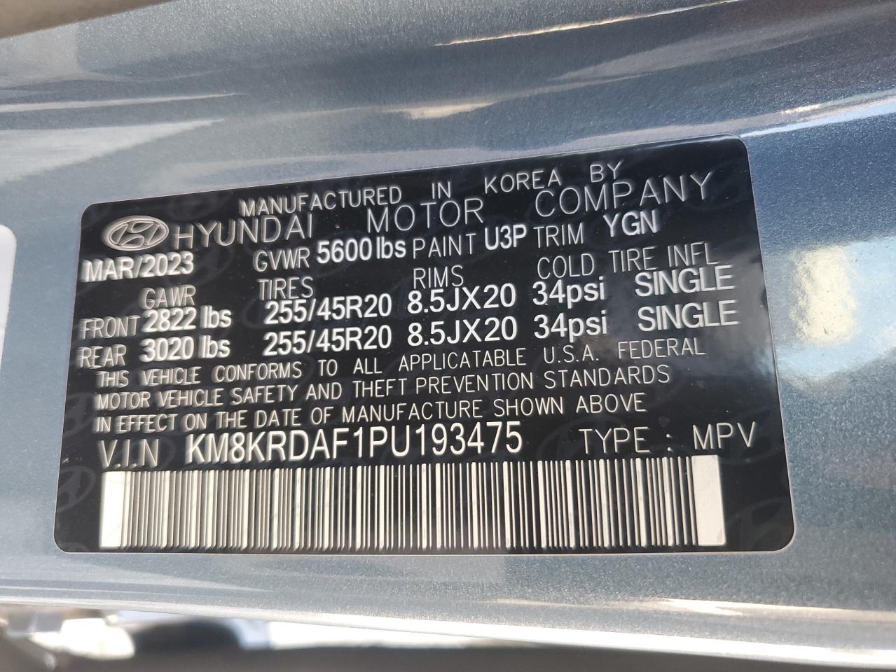 KM8KRDAF1PU193475 2023 Hyundai Ioniq 5 Limited