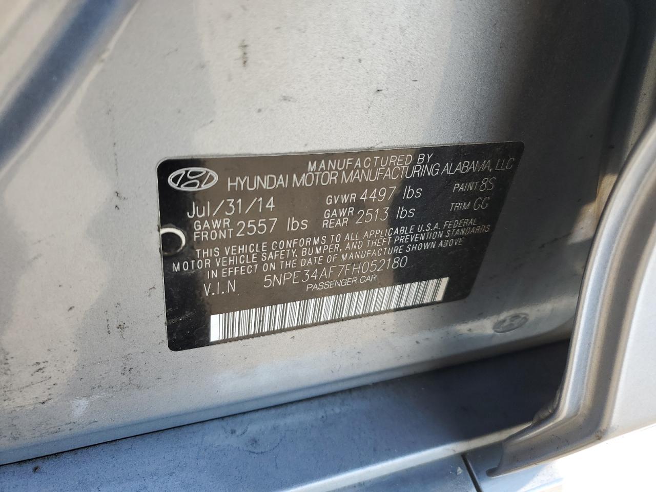 5NPE34AF7FH052180 2015 Hyundai Sonata Sport