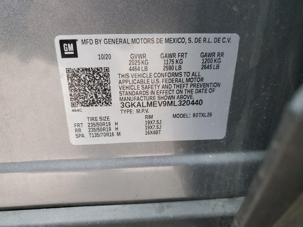 3GKALMEV9ML320440 2021 GMC Terrain Sle