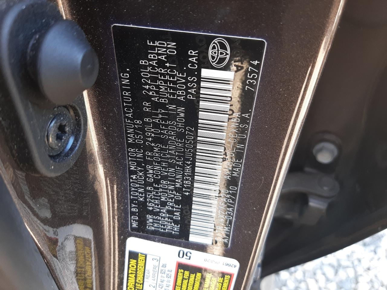 VIN 4T1B31HK4JU505072 2018 TOYOTA CAMRY no.13