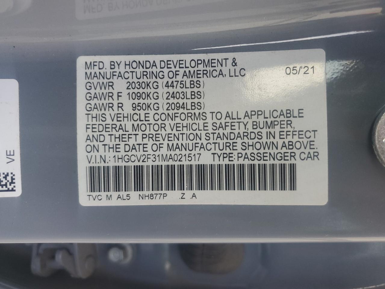 2021 Honda Accord - Image 12