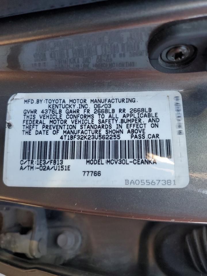 4T1BF32K23U562255 2003 Toyota Camry Le