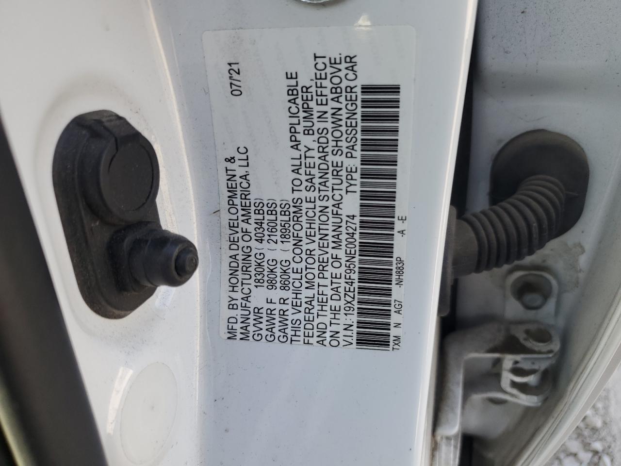 19XZE4F95NE004274 2022 Honda Insight Touring