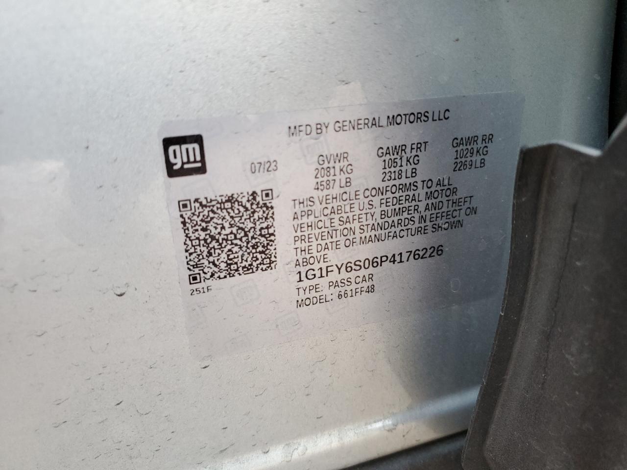 1G1FY6S06P4176226 2023 Chevrolet Bolt Euv Lt