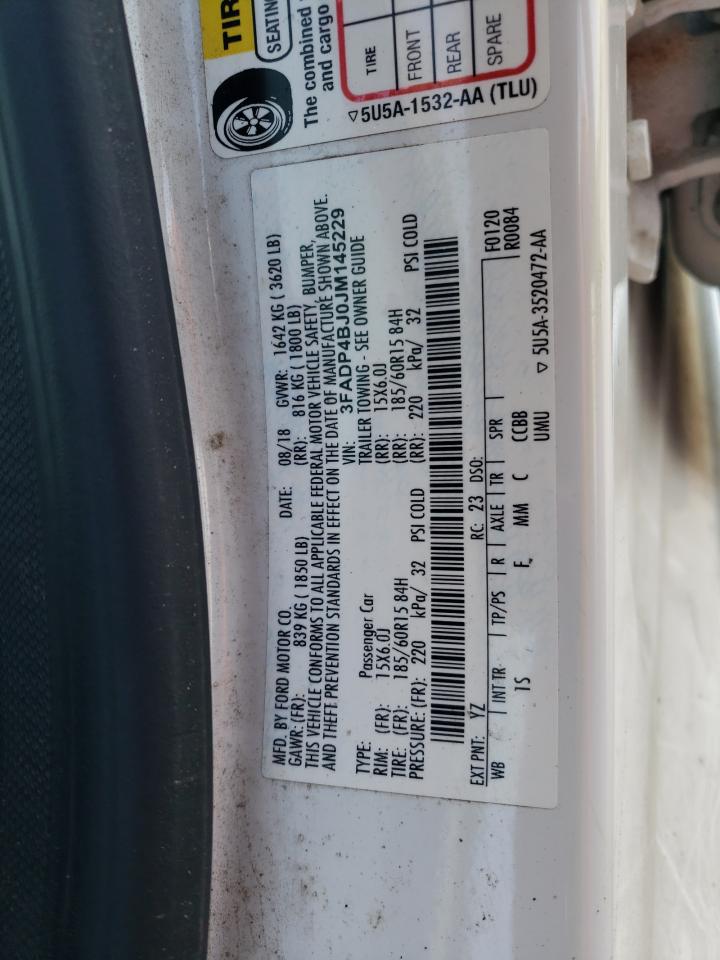 2018 Ford Fiesta Se VIN: 3FADP4BJ0JM145229 Lot: 77668744