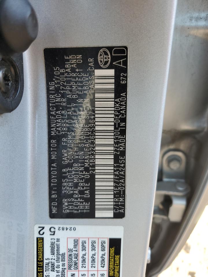 2006 Toyota Corolla Ce VIN: 2T1BR32E36C596471 Lot: 77602394