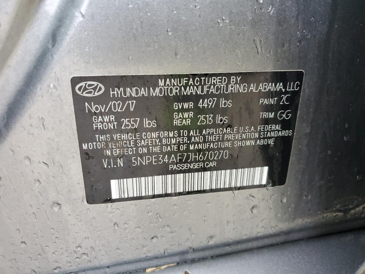 5NPE34AF7JH670270 2018 Hyundai Sonata Sport