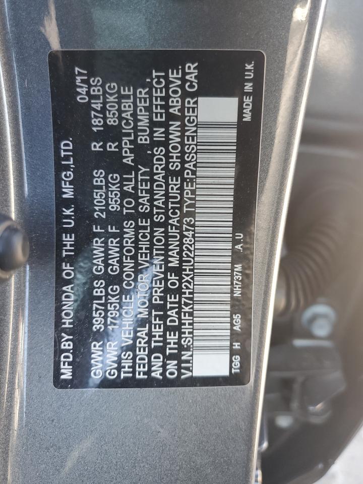 SHHFK7H2XHU228473 2017 Honda Civic Lx