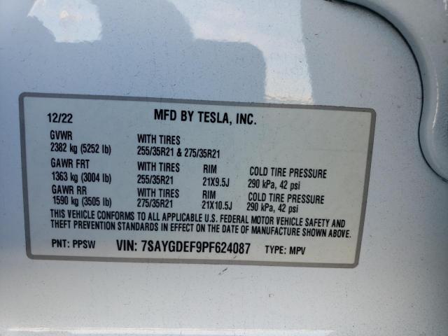 7SAYGDEF9PF624087 Tesla Model Y  13