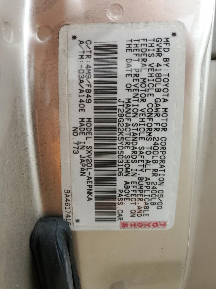 JT2BG22K5Y0503106 2000 Toyota Camry Ce