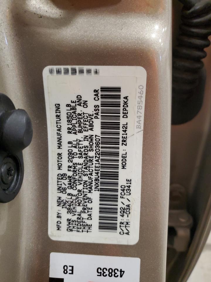 1NXBU4EE1AZ203607 2010 Toyota Corolla Base