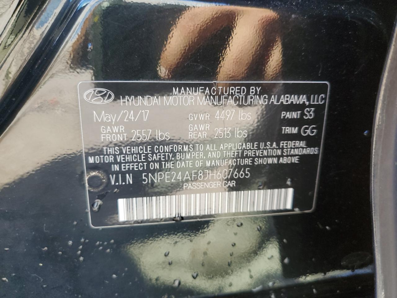 5NPE24AF8JH607665 2018 Hyundai Sonata Se