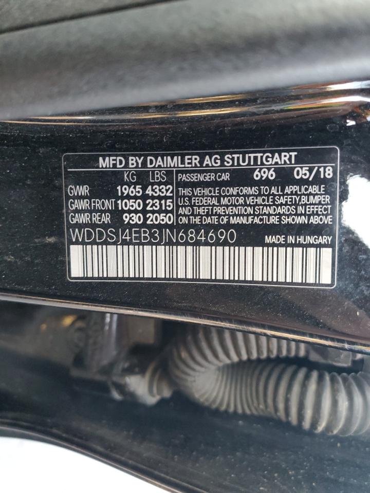 WDDSJ4EB3JN684690 2018 Mercedes-Benz Cla 250