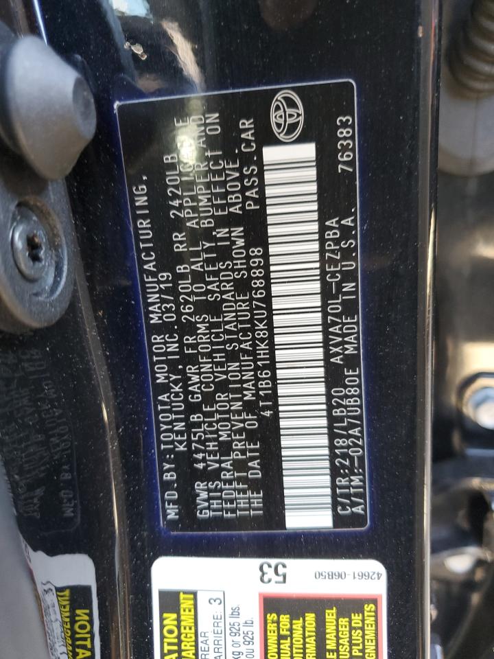 4T1B61HK8KU768898 2019 Toyota Camry Xse