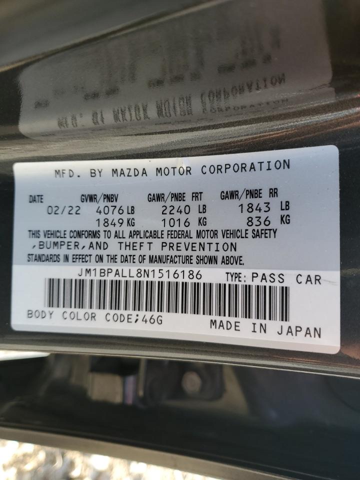 2022 Mazda 3 Preferred VIN: JM1BPALL8N1516186 Lot: 78267074