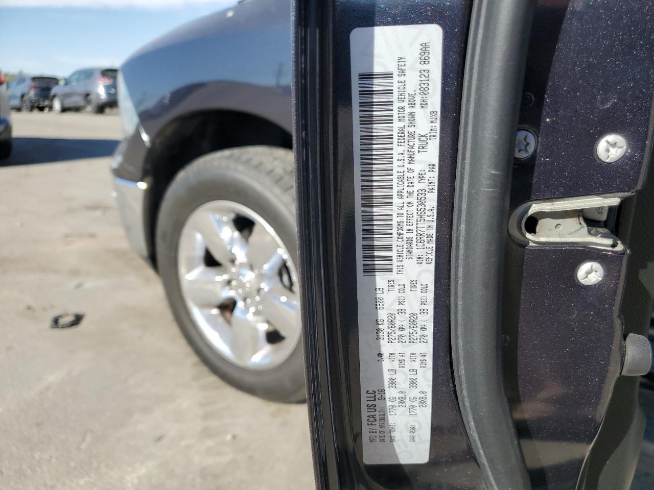 2017 Ram 1500 Slt VIN: 1C6RR7TT5HS530533 Lot: 73518424