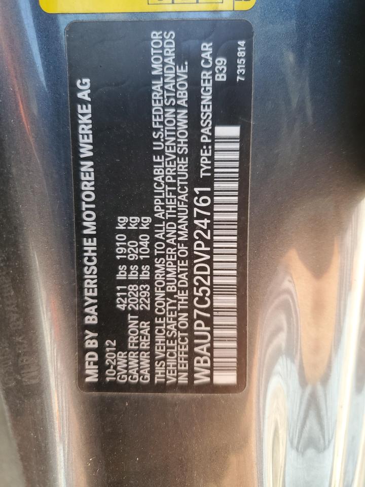 WBAUP7C52DVP24761 2013 BMW 128 I