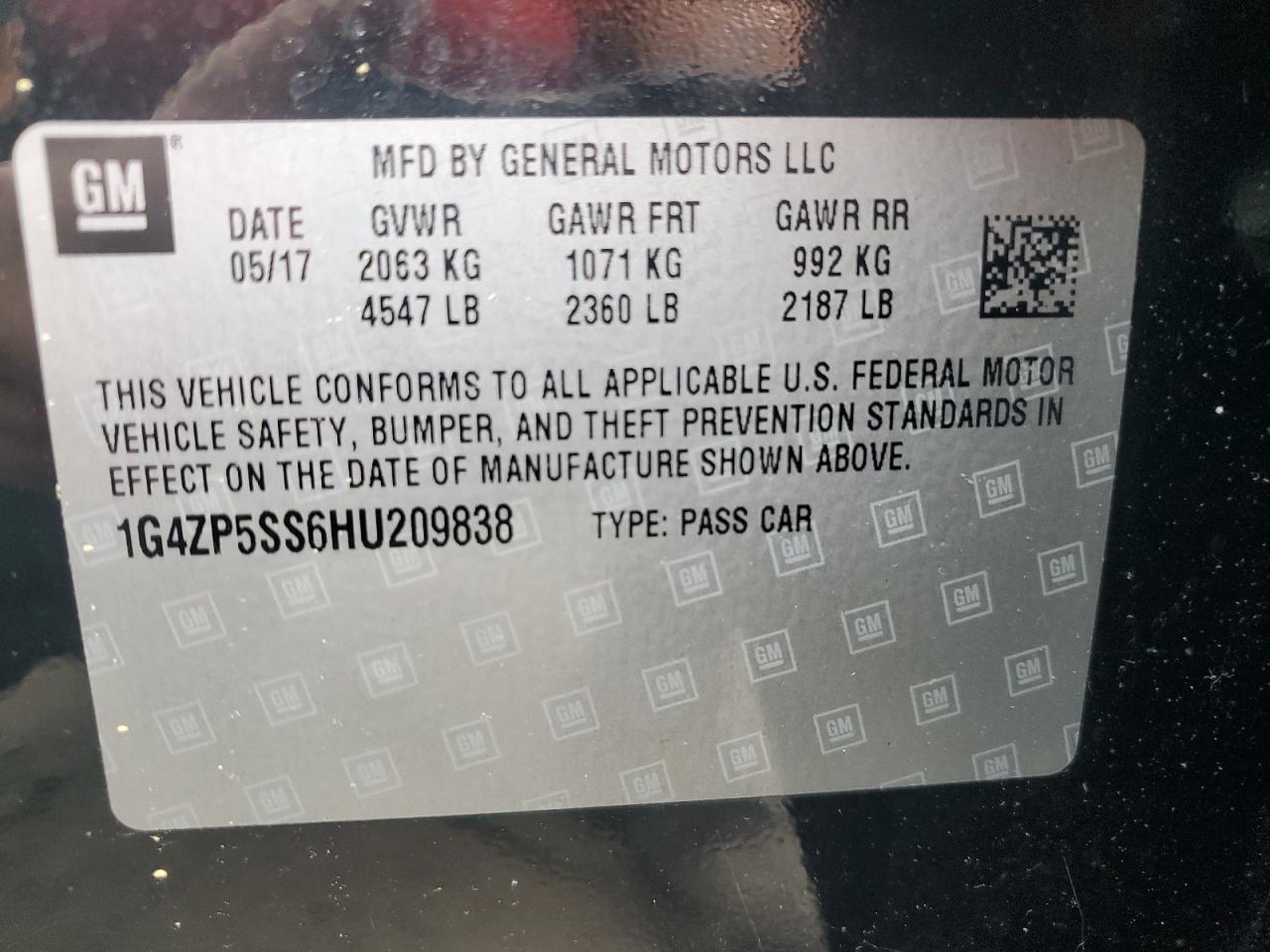 1G4ZP5SS6HU209838 2017 Buick Lacrosse Essence