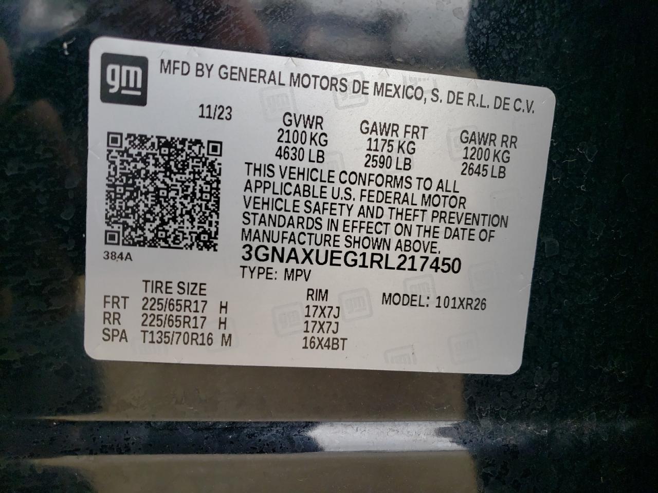 VIN 3GNAXUEG1RL217450 2024 CHEVROLET EQUINOX no.13