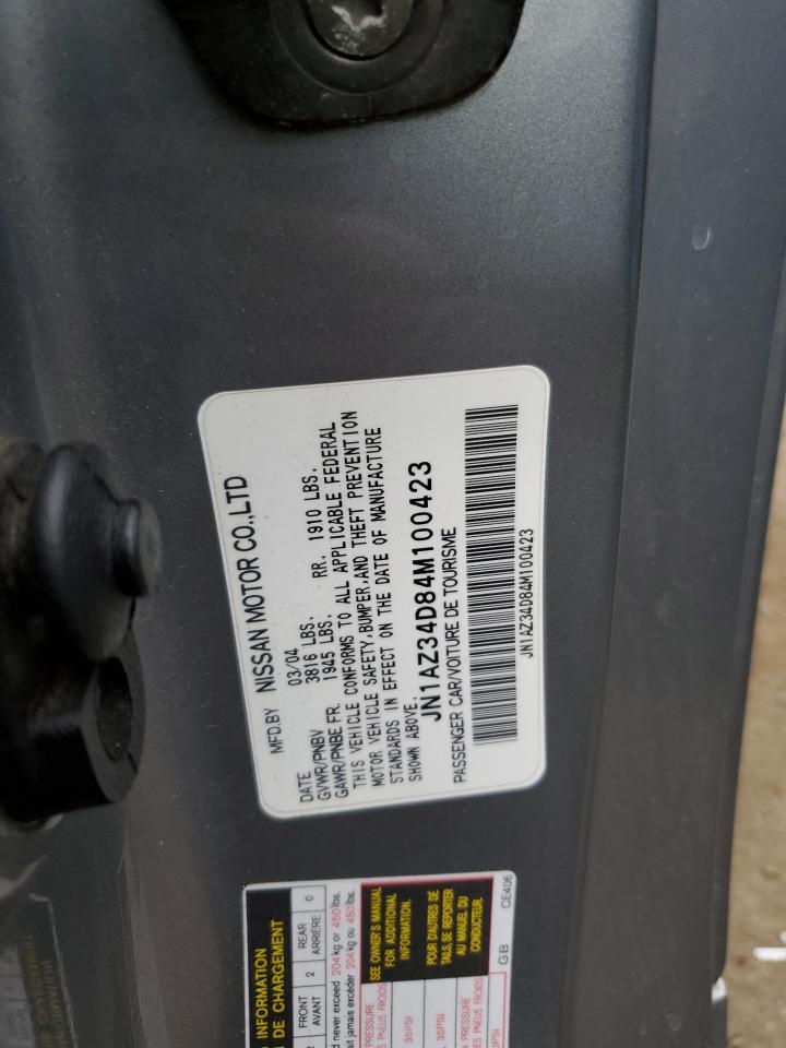 2004 Nissan 350Z Coupe VIN: JN1AZ34D84M100423 Lot: 77668194