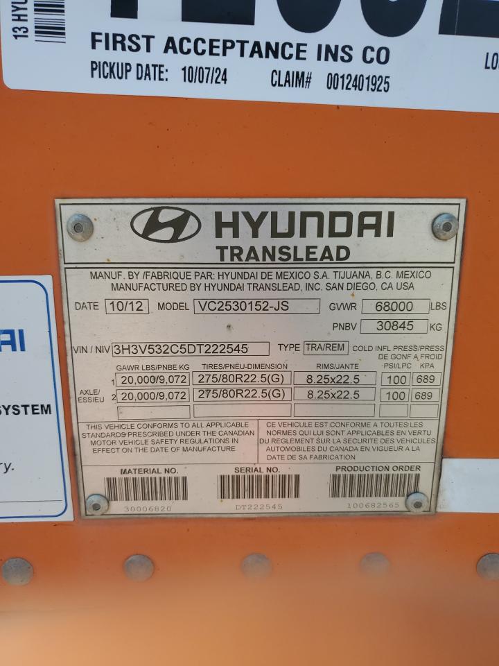 3H3V532C5DT222545 2013 Hyundai 53X10Ryvan