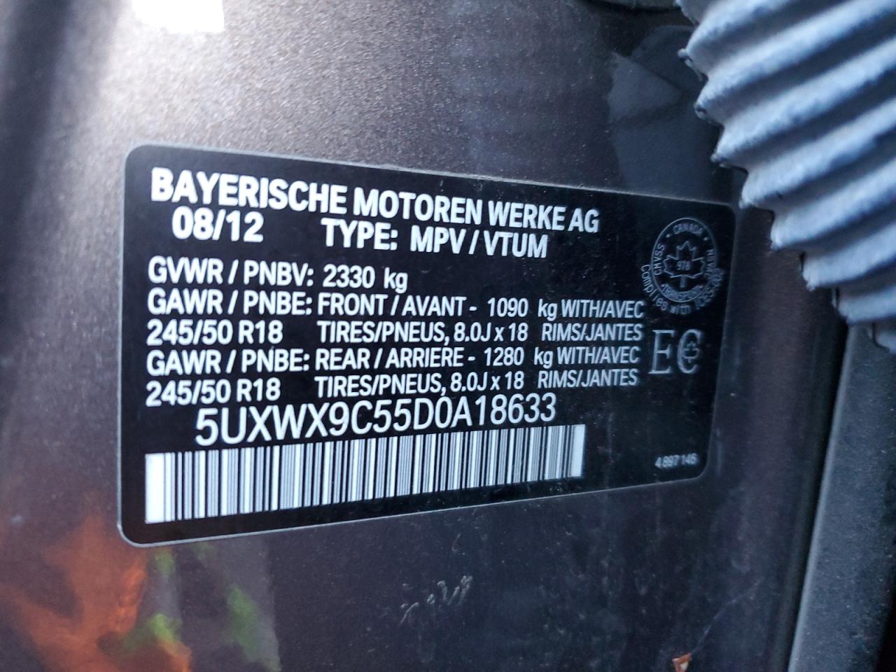 5UXWX9C55D0A18633 2013 BMW X3 xDrive28I