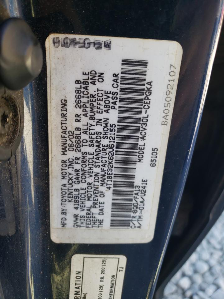 4T1BE32K62U612155 2002 Toyota Camry Le