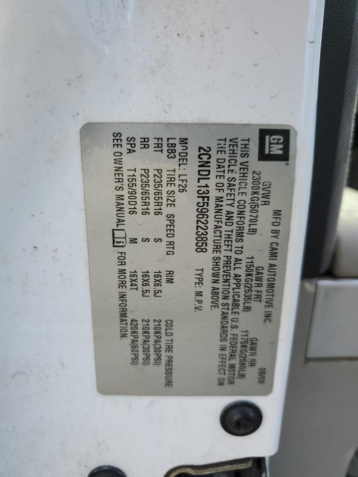 2CNDL13F596223858 2009 Chevrolet Equinox Ls