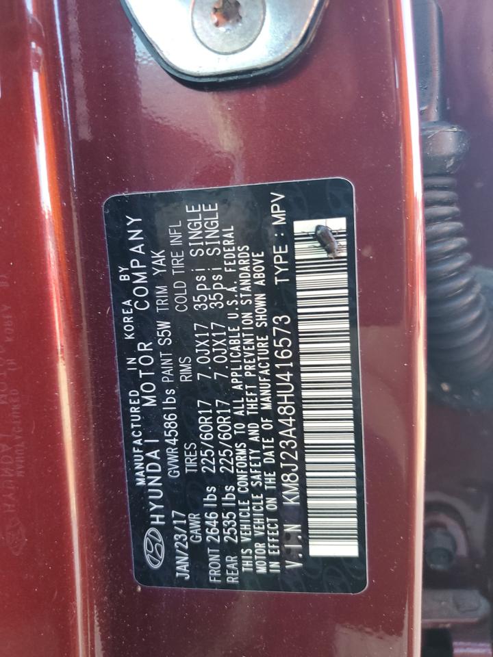 2017 Hyundai Tucson Se VIN: KM8J23A48HU416573 Lot: 74321764