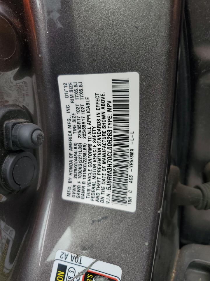 5J6RM3H70CL006263 2012 Honda Cr-V Exl