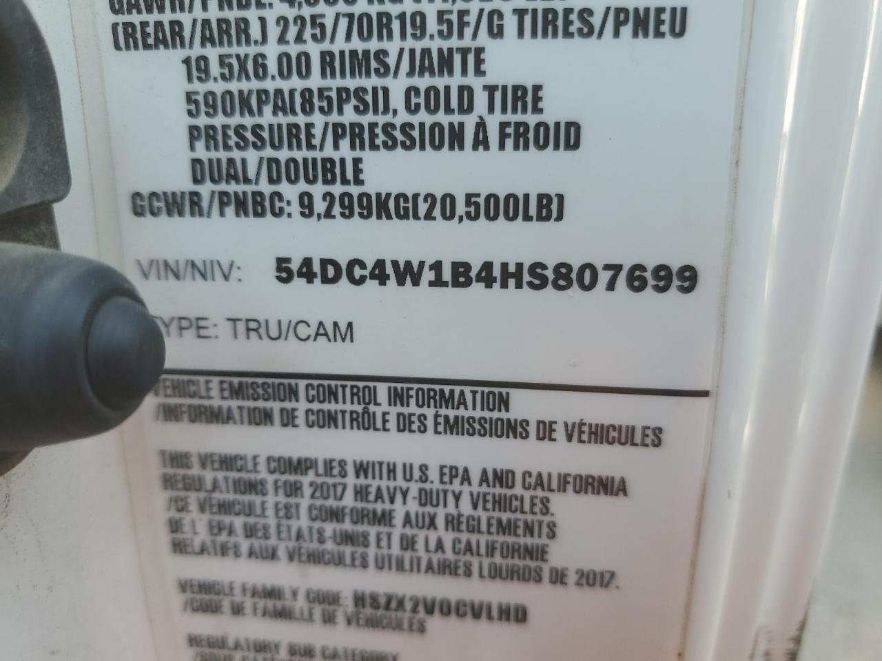 2017 Isuzu Npr Hd VIN: 54DC4W1B4HS807699 Lot: 76732804