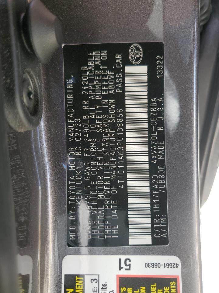 VIN 4T1C11AK3PU138856 2023 TOYOTA CAMRY no.12