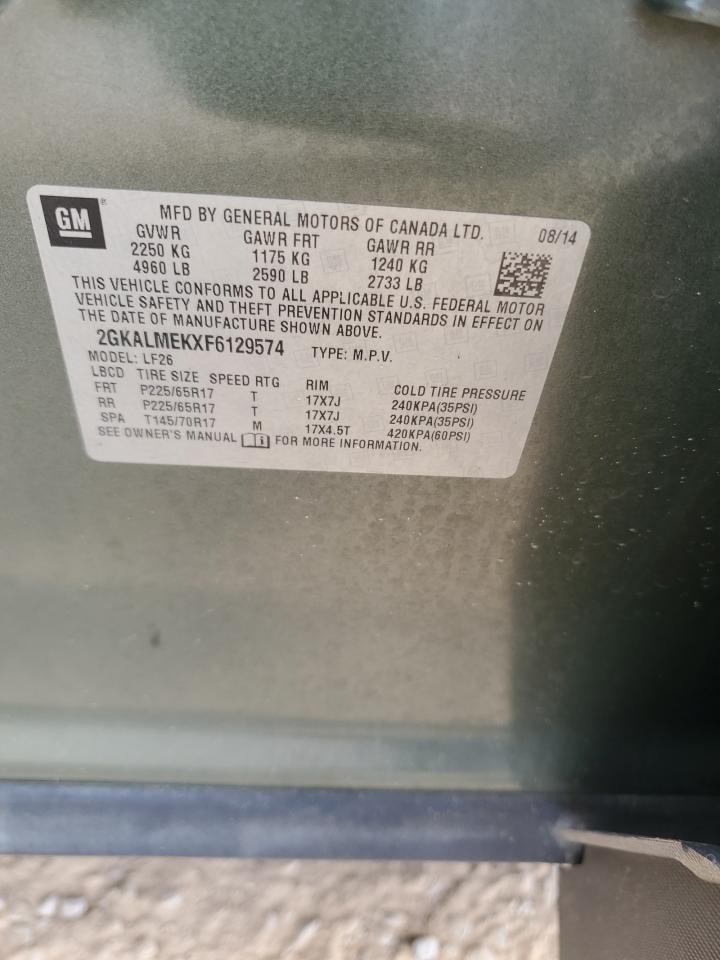 2015 GMC Terrain Sle VIN: 2GKALMEKXF6129574 Lot: 76788304