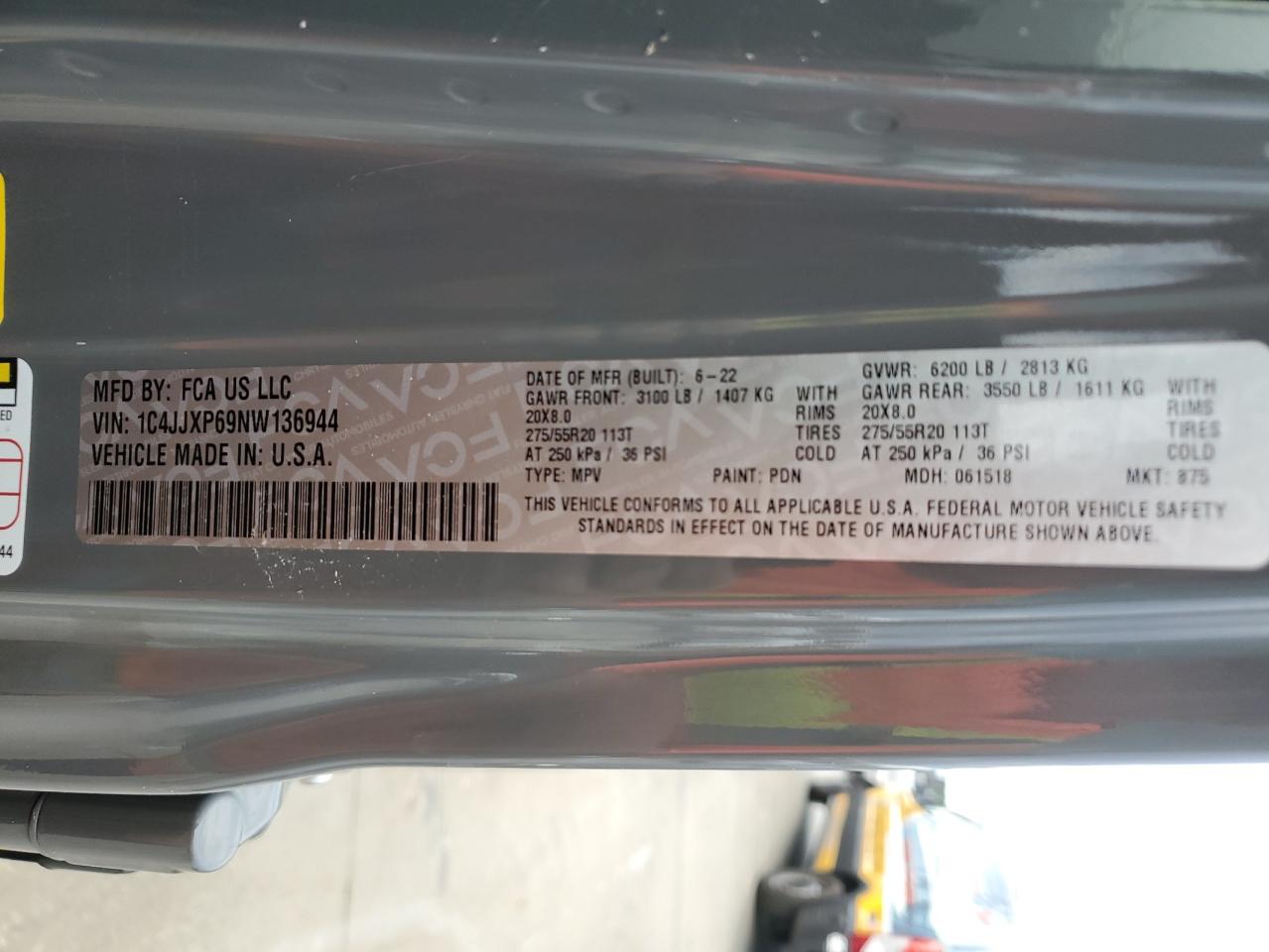 2022 Jeep Wrangler Unlimited Sahara 4Xe VIN: 1C4JJXP69NW136944 Lot: 74140804