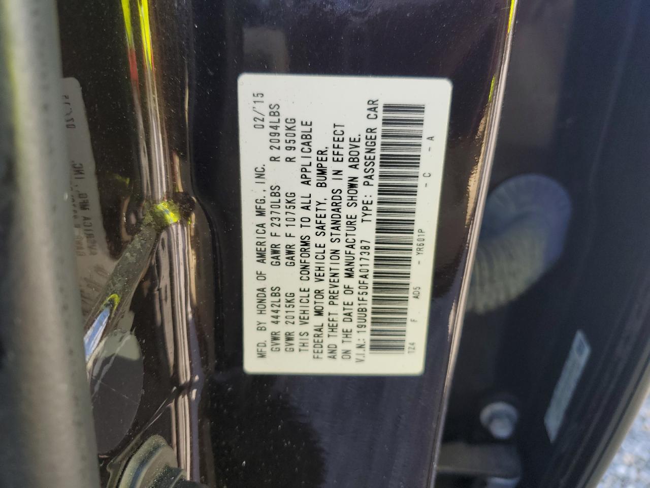 19UUB1F50FA017387 2015 Acura Tlx Tech