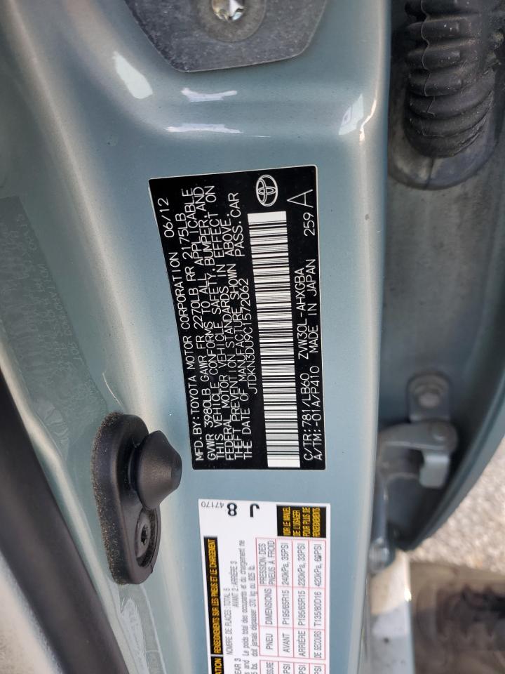 JTDKN3DU9C1572062 2012 Toyota Prius