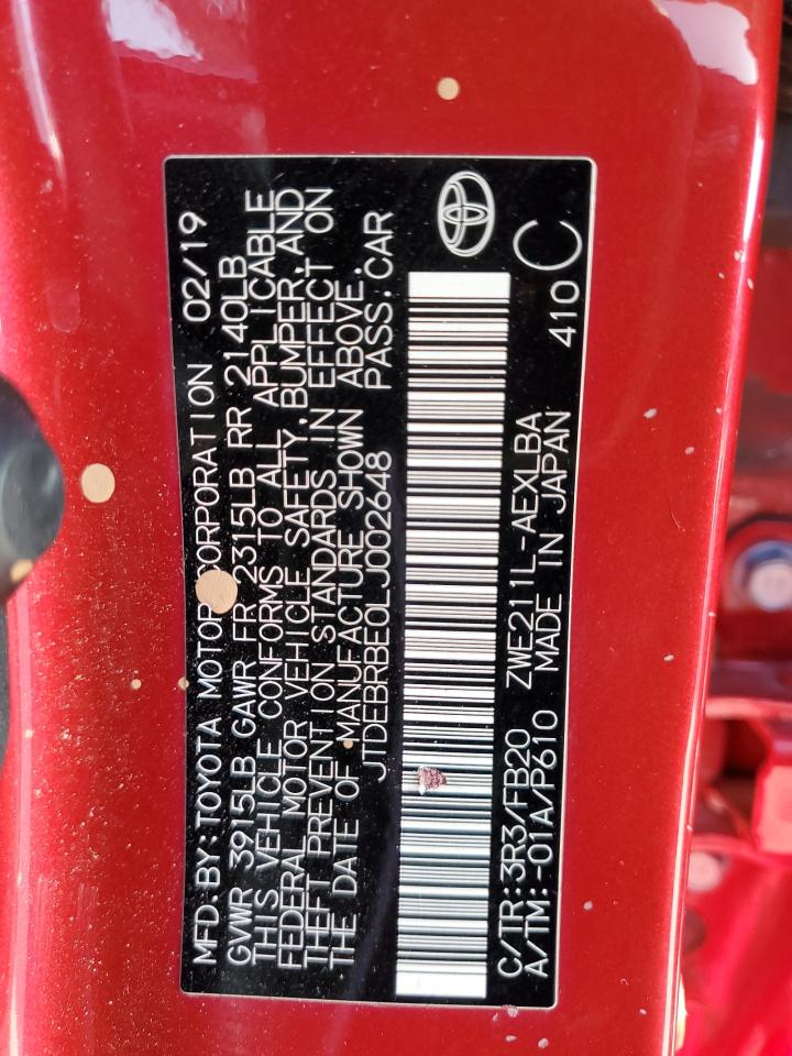 2020 Toyota Corolla Le VIN: JTDEBRBE0LJ002648 Lot: 76309104