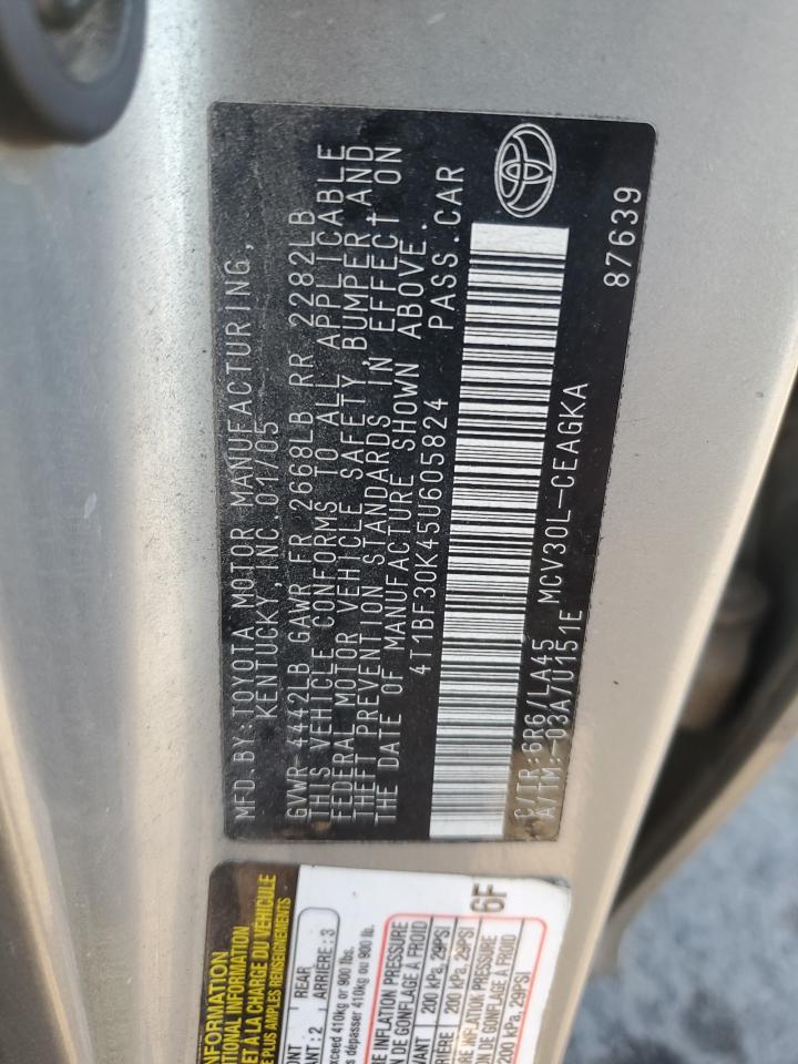 4T1BF30K45U605824 2005 Toyota Camry Le