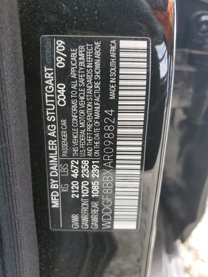 2010 Mercedes-Benz C 300 4Matic VIN: WDDGF8BBXAR098824 Lot: 75208094