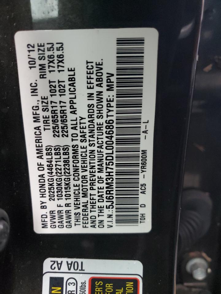 2013 Honda Cr-V Exl VIN: 5J6RM3H75DL004686 Lot: 74150484